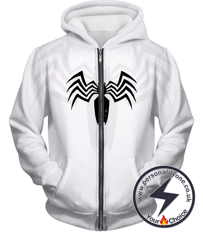 White Venom Logo Promo Zip Up Hoodie